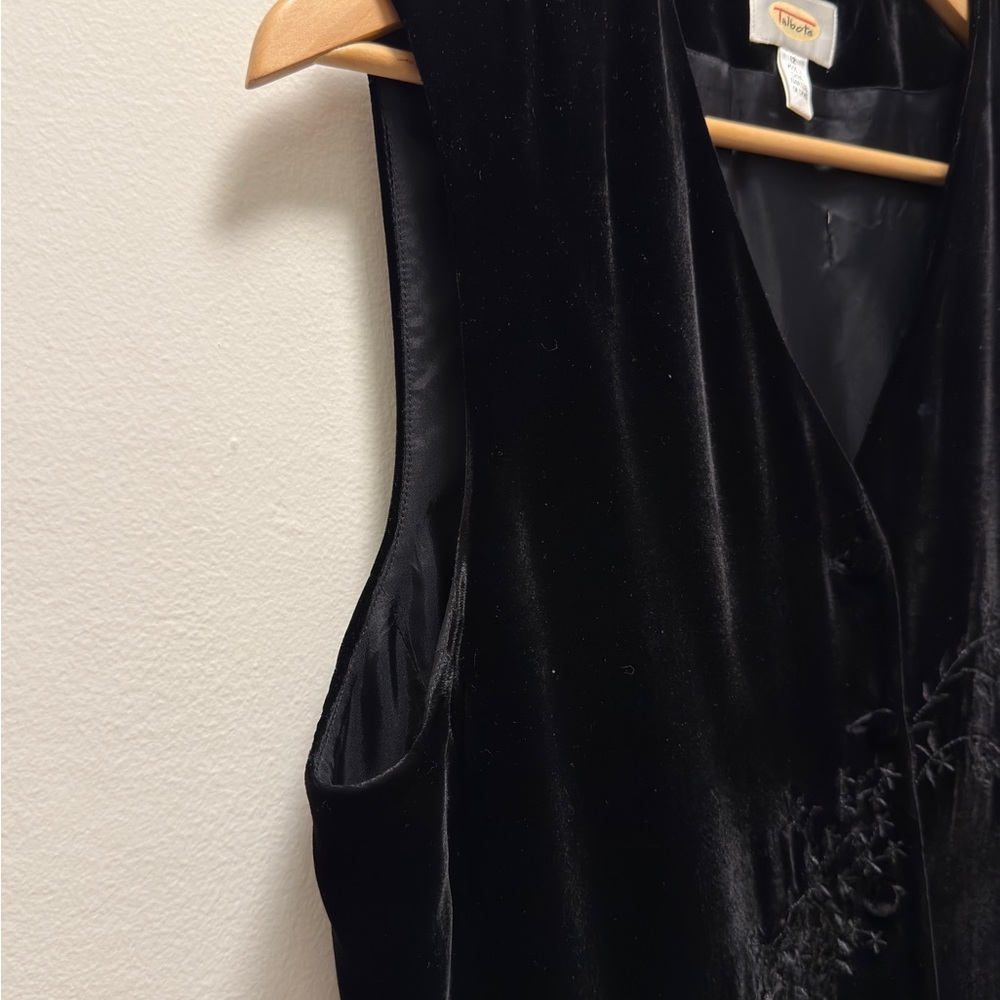 Talbots Black Velvet Button-Down Vest. Women’s Size 12 - Picture 8 of 11